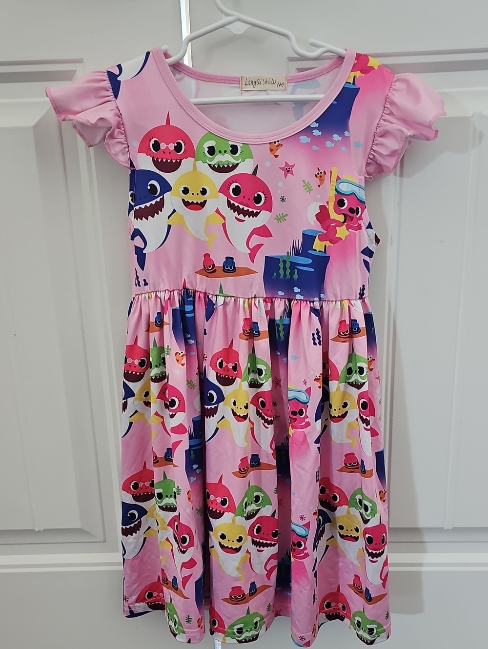 Light Pink Print Girls' Dress